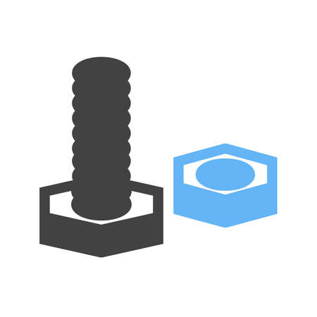 Nut, bolt, tools, hardware  icon vector image. Can also be used for construction, interiors and building. Suitable for use on web apps, mobile apps and print mediaのイラスト素材