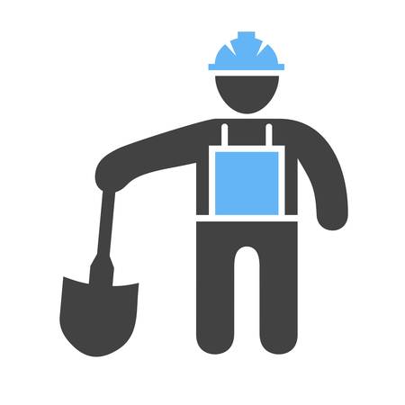 Construction worker, labor, mason icon vector image. Can also be used for construction, interiors and building. Suitable for use on web apps, mobile apps and print media.のイラスト素材