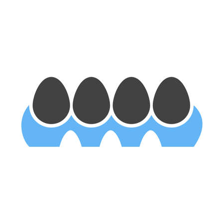 Eggs, tray, hen icon vector image.Can also be used for easter, celebration, observances and holidays. Suitable for mobile apps, web apps and print media.のイラスト素材