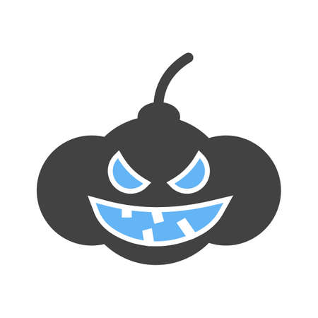 Pumpkin, lantern, dark icon vector image.Can also be used for halloween, celebration, observances and holidays. Suitable for mobile apps, web apps and print media.のイラスト素材