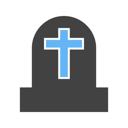 Grave, death, funeral icon vector image.Can also be used for halloween, celebration, observances and holidays. Suitable for mobile apps, web apps and print media.のイラスト素材