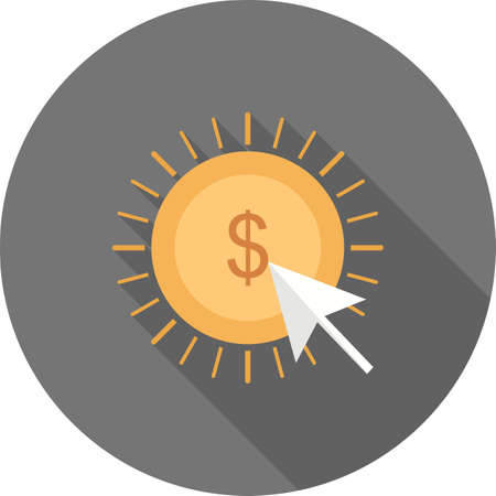 Click, arrow, mouse, payment icon vector image. Can also be used for seo, digital marketing, technology. Suitable for use on web apps, mobile apps and print media.のイラスト素材