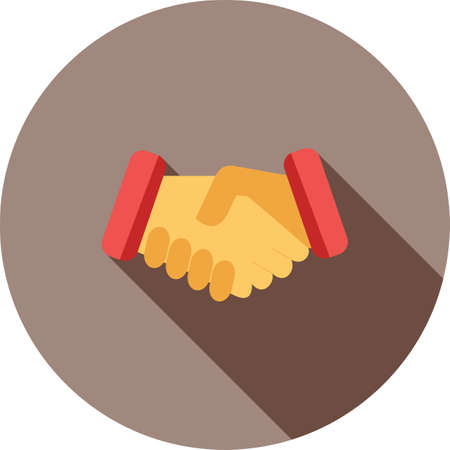 Handshake, partnership, deal icon vector image. Can also be used for real estate, property, land and buildings. Suitable for mobile apps, web apps and print media.のイラスト素材