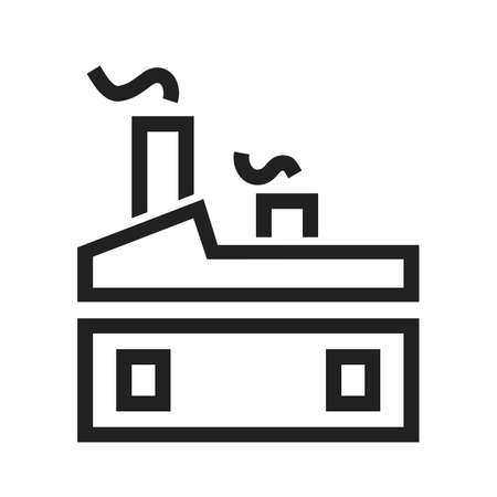 Factory, plant, manufacturing icon vector image. Can also be used for real estate, property, land and buildings. Suitable for mobile apps, web apps and print media.のイラスト素材