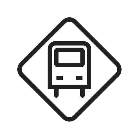 Bus, stop, billboard icon vectgor image. Can also be used for transport, transportation and travel. Suitable for mobile apps, web apps and print media.のイラスト素材