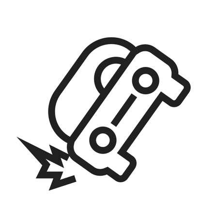 Car, accident, crash icon vectgor image. Can also be used for transport, transportation and travel. Suitable for mobile apps, web apps and print media.のイラスト素材