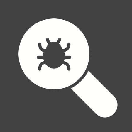 Bug, magnifying glass, search, analysis icon vector image. Can also be used for seo, digital...