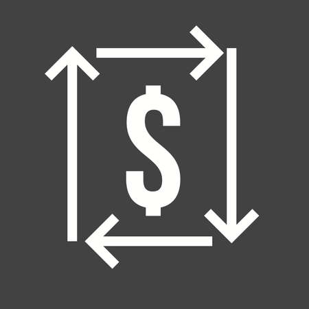 Exchange, dollar, profit, return icon vector image. Can also be used for seo, digital marketing, technology. Suitable for use on web apps, mobile apps and print media.のイラスト素材