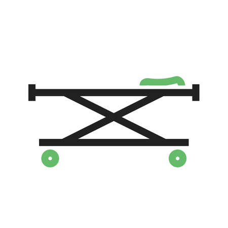 stretcher, bed, rescue icon vector image. Can also be used for healthcare and medical. Suitable for mobile apps, web apps and print media.のイラスト素材