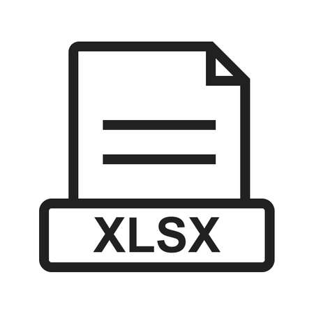 XLSX, file, document icon vector image. Can also be used for file format, design and storage. Suitable for mobile apps, web apps and print media.のイラスト素材