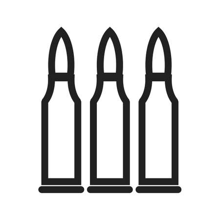 Bullets, gun, ammunition icon vector image. Can also be used for military. Suitable for use on web apps, mobile apps and print media.のイラスト素材
