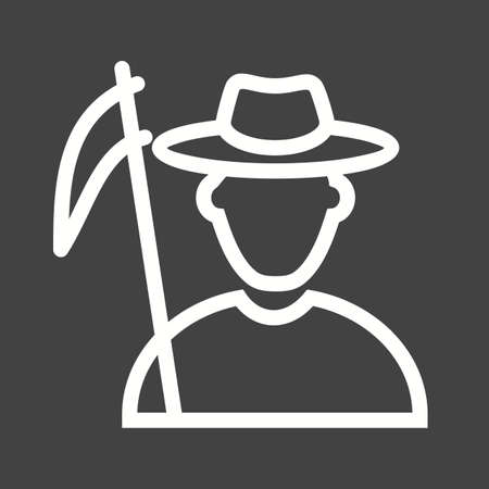 Farmer, field, agriculture icon vector image. Can also be used for professionals. Suitable for web apps, mobile apps and print media.のイラスト素材
