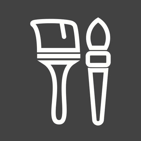 Paint, brush, yellow icon vector image.のイラスト素材