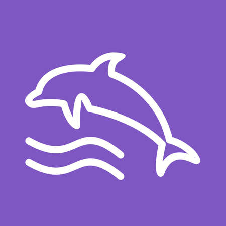 Dolphin, fish, water icon vector image. Can also be used for summer, recreation and fun. Suitable for use on mobile apps, web apps and print media.のイラスト素材