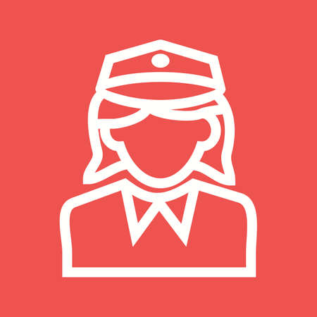Police, officer, woman icon vector image. のイラスト素材