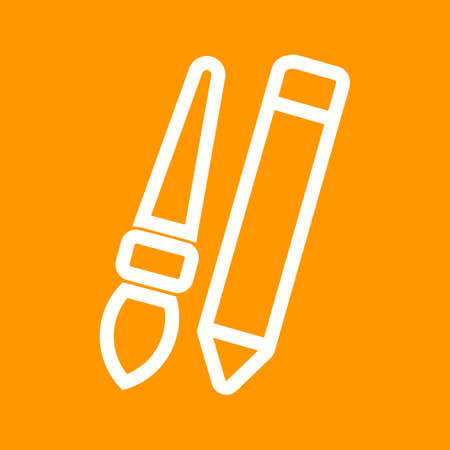 Pencil, brush, palette icon vector image.のイラスト素材