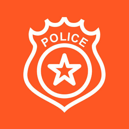 Police, badge, law icon vector image.Can also be used for law and order. Suitable for mobile apps, web apps and print media.のイラスト素材