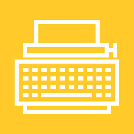 Typewriter, writing, letter icon vector image.Can also be used for law and order. Suitable for mobile apps, web apps and print media.のイラスト素材