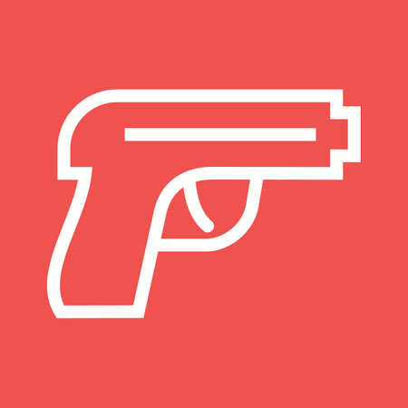 Gun, pistol, shot icon vector image. Can also be used for military. Suitable for use on web apps, mobile apps and print media.のイラスト素材