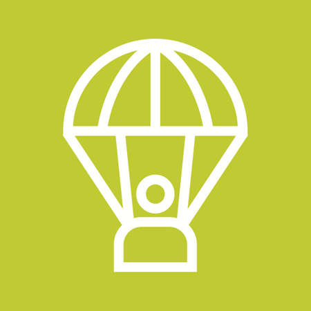 Parachute, skydiving, sport icon vector image. Can also be used for military. Suitable for use on web apps, mobile apps and print media.のイラスト素材