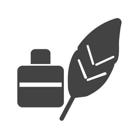 Feather, pen, quill icon vector image.Can also be used for art and designing. Suitable for mobile apps, web apps and print media.のイラスト素材