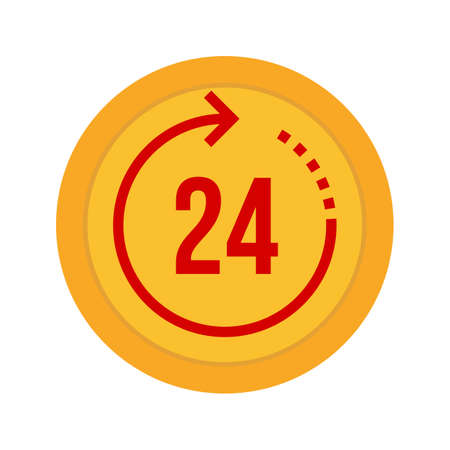 24, hours, hour, service icon vector image. Can also be used for Black Friday. Suitable for use on web apps, mobile apps and print media.のイラスト素材