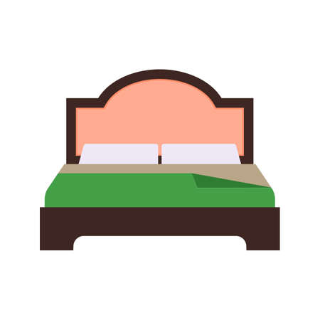 Bed, mattress, bedroom icon vector image. Can also be used for household objects. Suitable for use on web apps, mobile apps and print media.のイラスト素材