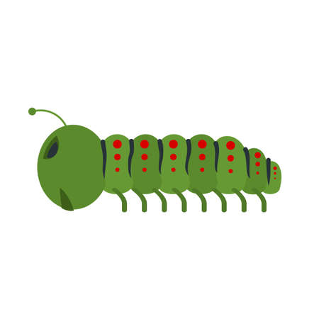 Caterpillar, larva, moths icon vector image. Can also be used for Animals and Insects. Suitable for mobile apps, web apps and print media.のイラスト素材
