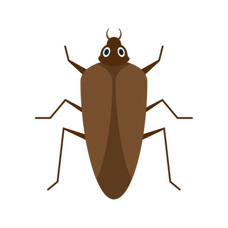 Cockroach, brown, pest icon vector image. Can also be used for Animals and Insects. Suitable for mobile apps, web apps and print media.のイラスト素材