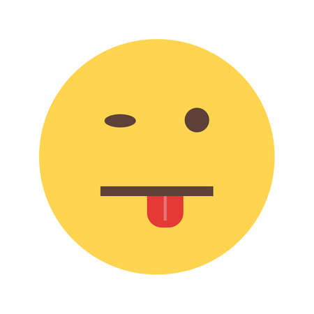 Tongue sticking iconのイラスト素材