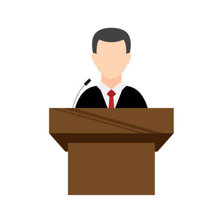 Podium, public, speaker icon vector image. Can also be used for activities. Suitable for use on web apps, mobile apps and print media.のイラスト素材