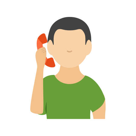 Phone, talking, man icon vector image. Can also be used for activities. Suitable for use on web apps, mobile apps and print media.のイラスト素材