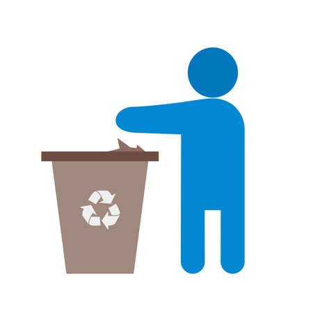 Bin, litter, trash icon vector image. Can also be used for activities. Suitable for use on web apps, mobile apps and print media.のイラスト素材