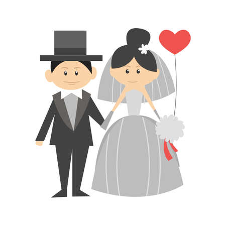 Bride, groom, wedding icon vector image. Can also be used for wedding. Suitable for use on web apps, mobile apps and print media.のイラスト素材