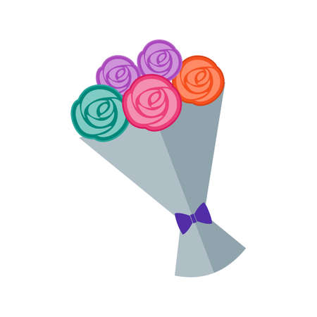 Bouquet, flower, love icon vector image. Can also be used for wedding. Suitable for use on web apps, mobile apps and print media.のイラスト素材