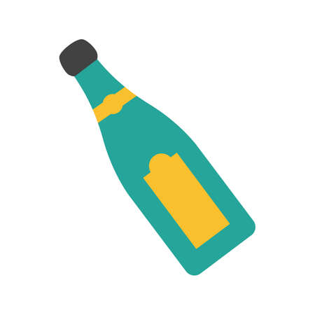 Champagne, bottle, wine icon vector image. Can also be used for wedding. Suitable for use on web apps, mobile apps and print media.のイラスト素材