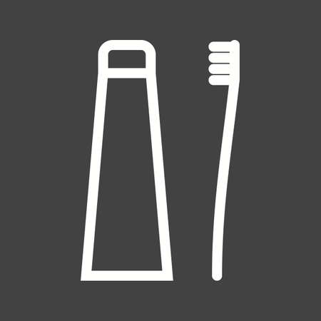 Toothpaste, toothbrush, white icon vector image. Can also be used for hotel and restaurant. Suitable for use on web apps, mobile apps and print media.のイラスト素材