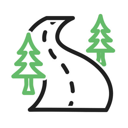 Road, landscape, drive icon vector image. Can also be used for camping. Suitable for web apps, mobile apps and print media.のイラスト素材