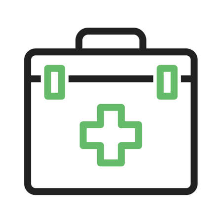 First aid, kit icon vector image. Can also be used for camping. Suitable for mobile apps, web apps and print media.のイラスト素材