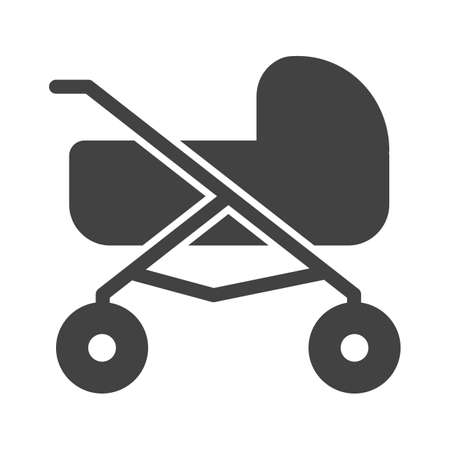 Stroller, baby, girl icon image. のイラスト素材