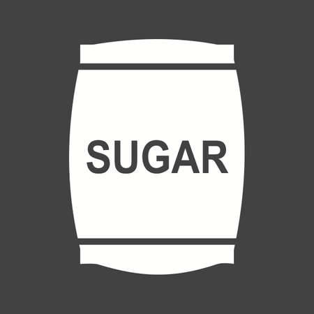 Sugar, bag, white icon vector image. Can also be used for food iconset. Suitable for use on web apps, mobile apps and print media.のイラスト素材