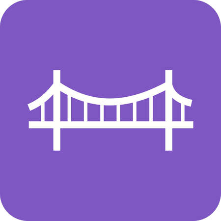 Bridge, suspension, rope icon vector image.Can also be used for building and landmarks . Suitable for mobile apps, web apps and print media.のイラスト素材
