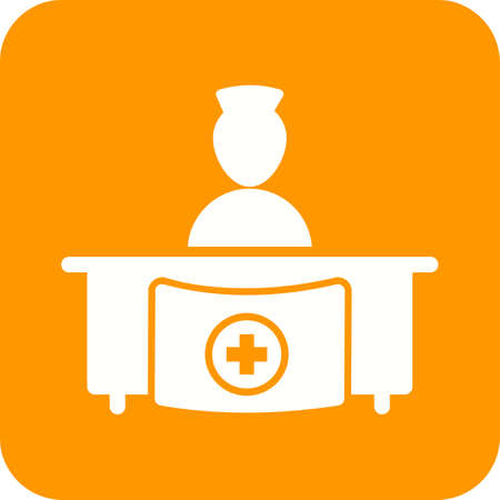 Hospital, medical, reception icon vector image. Can also be used for healthcare and science. Suitable for use on web apps, mobile apps and print media.のイラスト素材