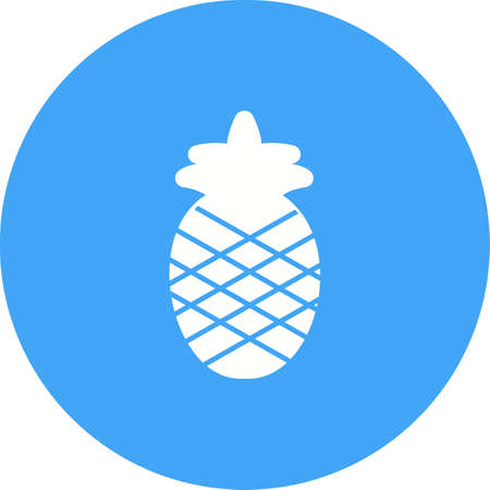 Pineapple, green, color icon vector image. Can also be used for food iconset. Suitable for use on mobile apps, web apps and print media.のイラスト素材