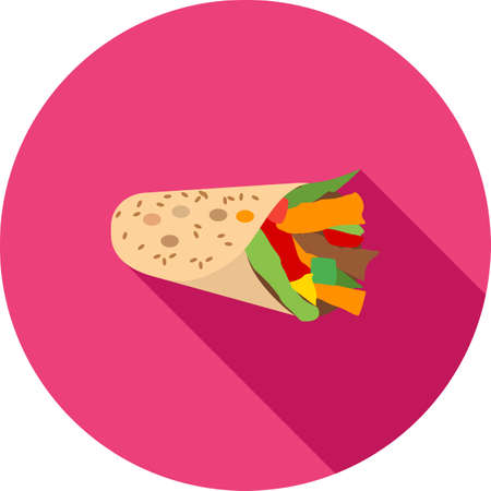 Wrap, chicken, sandwich icon vector image.Can also be used for food iconset. Suitable for mobile apps, web apps and print media.のイラスト素材