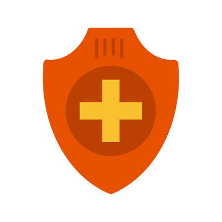 Health, shield, protection icon vector image. Can also be used for healthcare and science. Suitable for use on web apps, mobile apps and print media.のイラスト素材