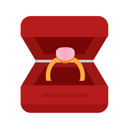 Box, ring, engagement icon vector image. Can also be used for makeup and accessories. Suitable for web apps, mobile apps and print media.のイラスト素材
