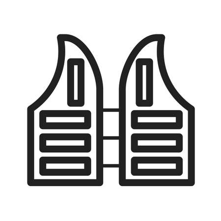 Life, jacket, vest icon vector image. Can also be used for sea. Suitable for use on web apps, mobile apps and print media.のイラスト素材