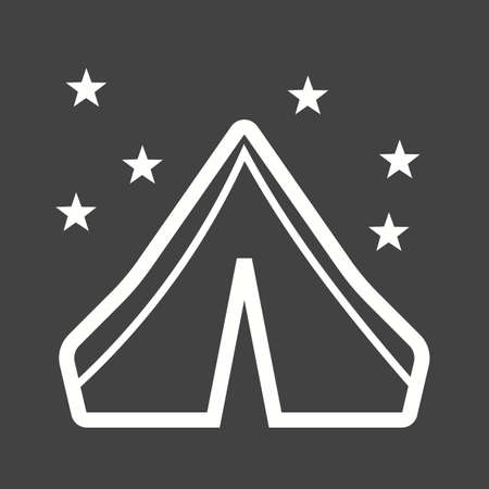 Tent, camping, small icon vector image. Can also be used for outdoor fun. Suitable for use on web apps, mobile apps and print media.のイラスト素材