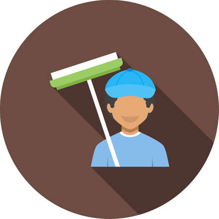 Cleaner, house, service icon vector image. Can also be used for professionals. Suitable for web apps, mobile apps and print media.のイラスト素材